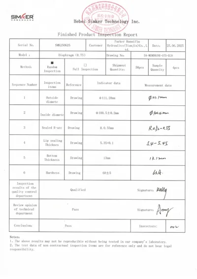 Informes de inspección de productos