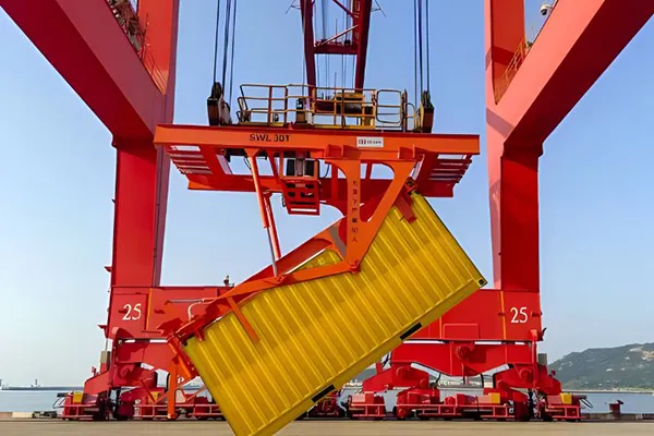 Soportes antivibratorios para equipos de elevación de grúas portuarias